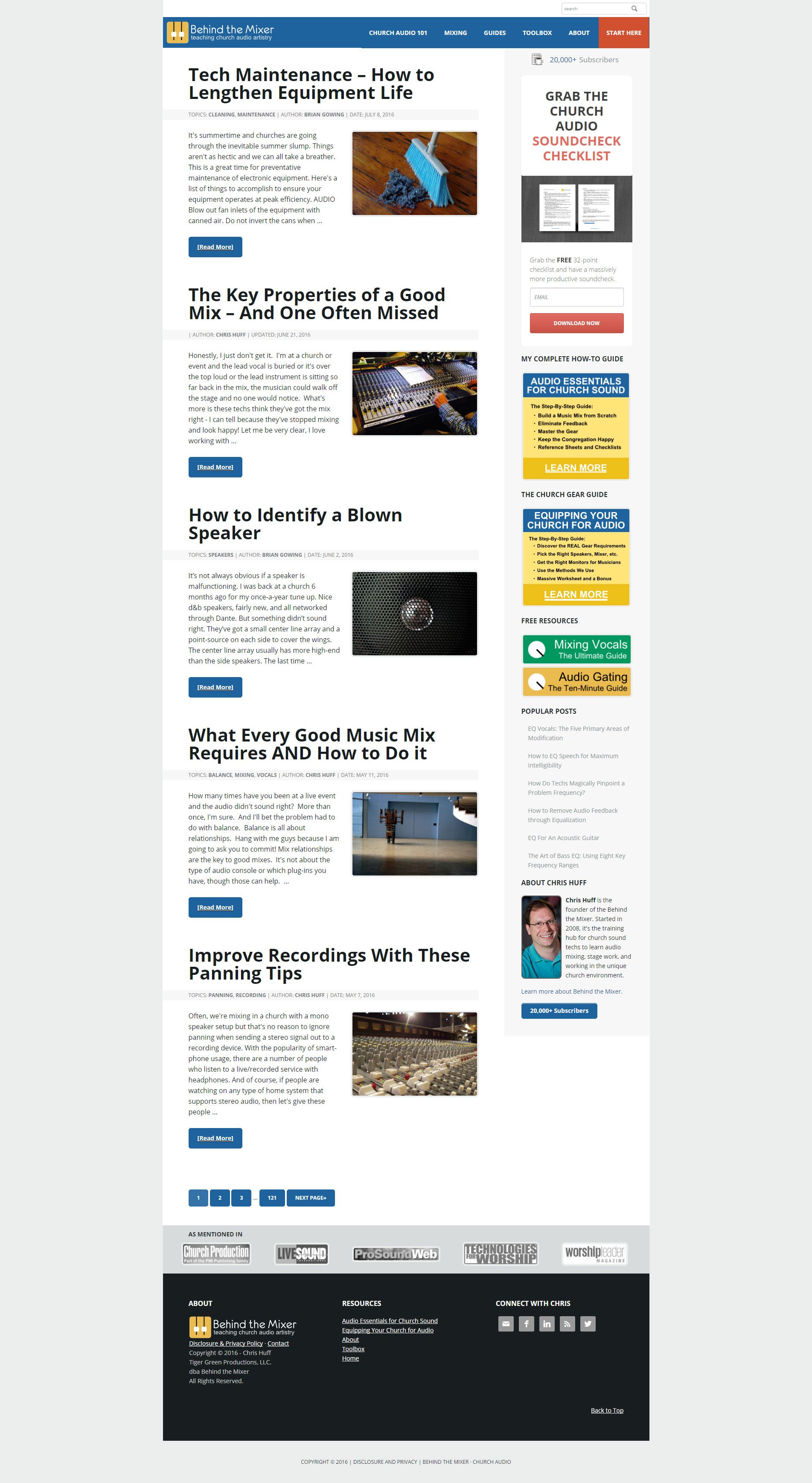 Behind the Mixer: Blog - Resource: audio for churches